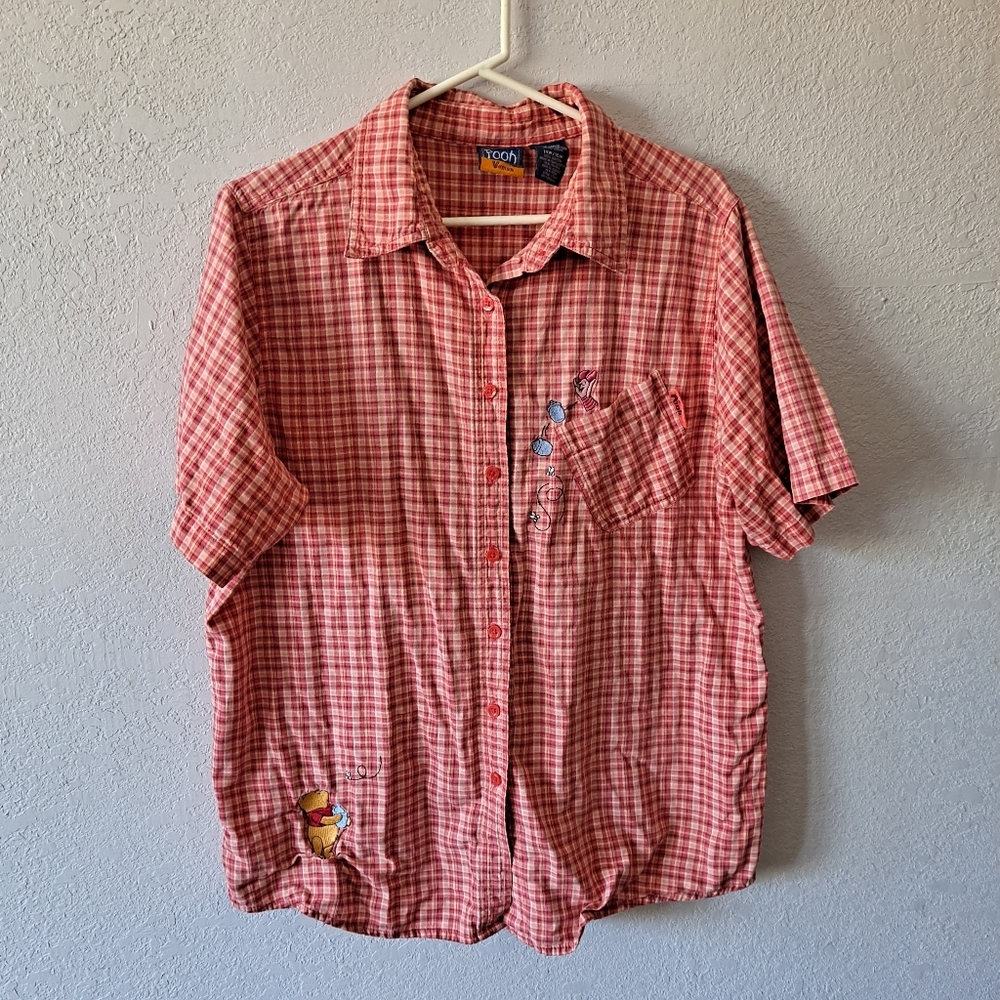 Vintage Winnie the Pooh Plaid Button Down Shirt